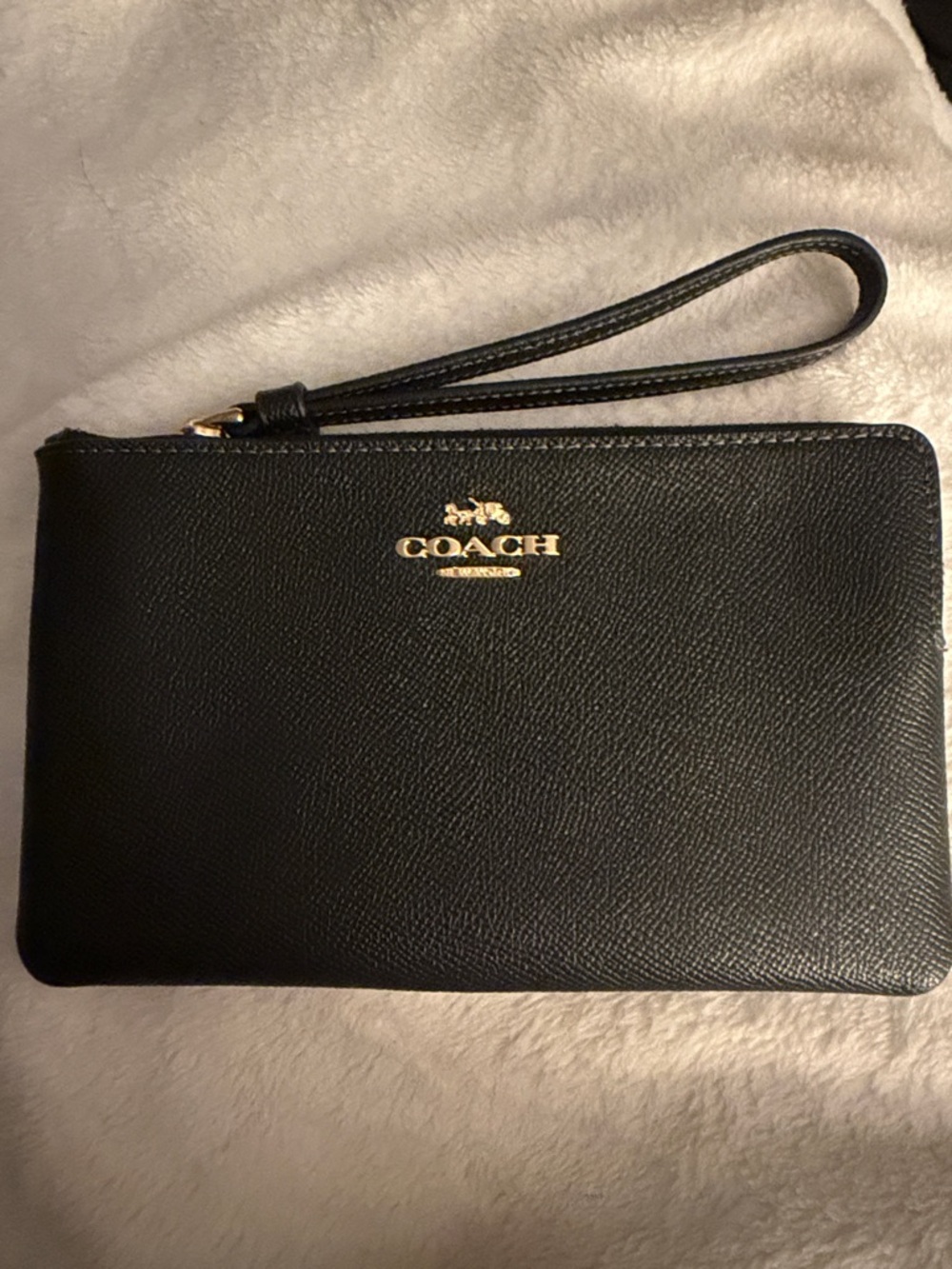 Coach Black Leather Wristlet